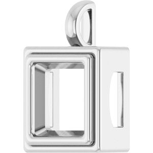 Platinum 10x10 mm Square Charm/Pendant Mounting – image 4