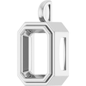Platinum 16x12 mm Emerald Charm/Pendant Mounting – image 4