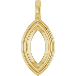 10K Yellow Gold 12x6 mm Marquise Charm/Pendant Mounting – image 2
