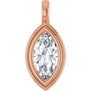 18K Rose Gold 12x6 mm Marquise Charm/Pendant Mounting