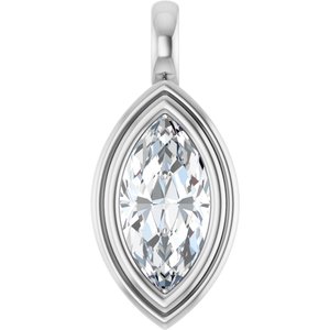 18K White Gold 12x6 mm Marquise Charm/Pendant Mounting