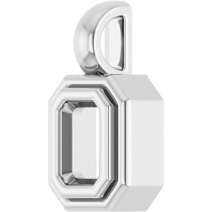 10K X1 White Gold 4.5x3 mm Emerald Charm/Pendant Mounting – image 4