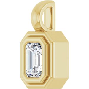 14K Yellow Gold 4.5x3 mm Emerald Charm/Pendant Mounting – image 3