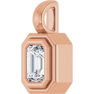 18K Rose Gold 4.5x3 mm Emerald Charm/Pendant Mounting – image 3