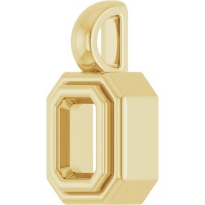 10K Yellow Gold 4.5x3 mm Emerald Charm/Pendant Mounting – image 4
