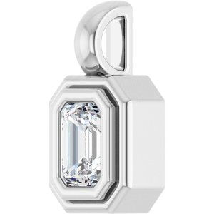Sterling Silver 4.5x3 mm Emerald Charm/Pendant Mounting – image 3