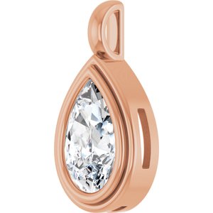 18K Rose Gold 12x7.5 mm Pear Charm/Pendant Mounting – image 3