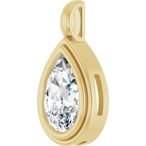 18K Yellow Gold 12x7.5 mm Pear Charm/Pendant Mounting – image 3
