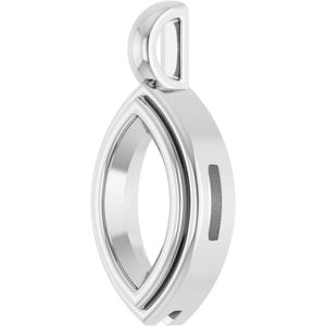 18K White Gold 10.5x5.5 mm Marquise Charm/Pendant Mounting – image 4