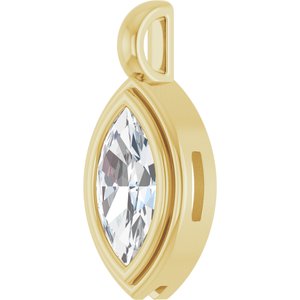 18K Yellow Gold 10.5x5.5 mm Marquise Charm/Pendant Mounting – image 3