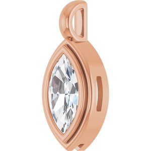 14K Rose Gold 10.5x5.5 mm Marquise Charm/Pendant Mounting – image 3