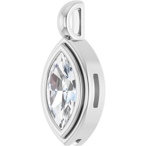 18K X1 White Gold 10.5x5.5 mm Marquise Charm/Pendant Mounting – image 3