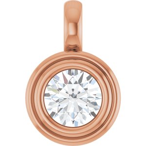 14K Rose Gold 5.8 mm Round Charm/Pendant Mounting