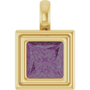 14K Yellow Gold Lab-Grown Alexandrite Charm/Pendant