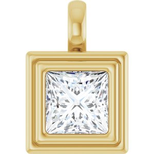 14K Yellow Gold 1 1/2 CT Lab-Grown Diamond Charm/Pendant