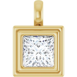 10K Yellow Gold 6.5x6.5 mm Square Charm/Pendant Mounting