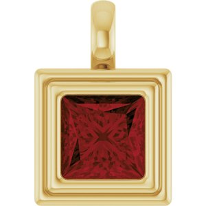 14K Yellow Gold Natural Mozambique Garnet Charm/Pendant