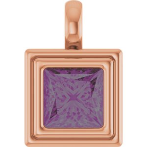 14K Rose Gold Lab-Grown Alexandrite Charm/Pendant