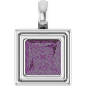 Platinum Lab-Grown Alexandrite Charm/Pendant