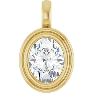 18K Yellow Gold 9x7 mm Oval Charm/Pendant Mounting