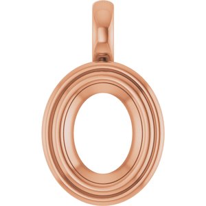 14K Rose Gold 9x7 mm Oval Charm/Pendant Mounting – image 2