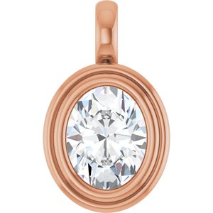 14K Rose Gold 9x7 mm Oval Charm/Pendant Mounting