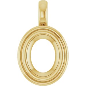 14K Yellow Gold 9x7 mm Oval Charm/Pendant Mounting – image 2