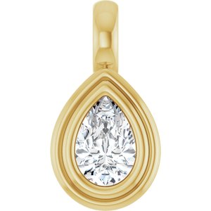 10K Yellow Gold 6x4 mm Pear Charm/Pendant Mounting