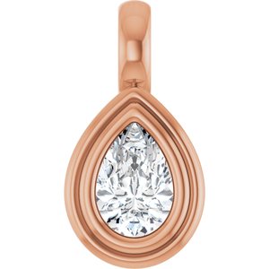 14K Rose Gold 6x4 mm Pear Charm/Pendant Mounting