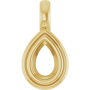 10K Yellow Gold 6x4 mm Pear Charm/Pendant Mounting – image 2