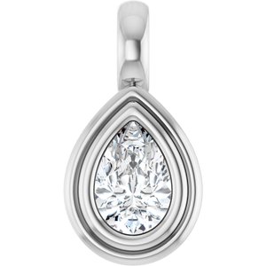 14K White Gold 6x4 mm Pear Charm/Pendant Mounting