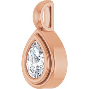 14K Rose Gold 6x4 mm Pear Charm/Pendant Mounting – image 3