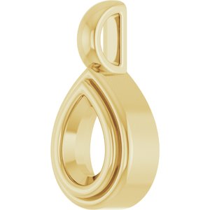 10K Yellow Gold 6x4 mm Pear Charm/Pendant Mounting – image 4