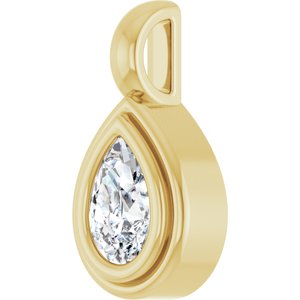 10K Yellow Gold 6x4 mm Pear Charm/Pendant Mounting – image 3