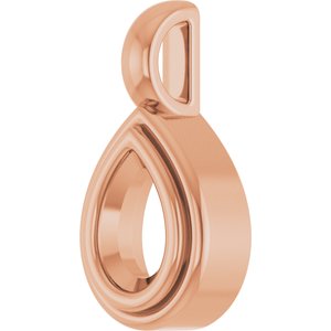 10K Rose Gold 6x4 mm Pear Charm/Pendant Mounting – image 4