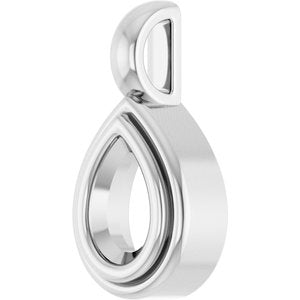 18K White Gold 6x4 mm Pear Charm/Pendant Mounting – image 4