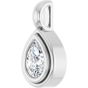 18K X1 White Gold 6x4 mm Pear Charm/Pendant Mounting – image 3