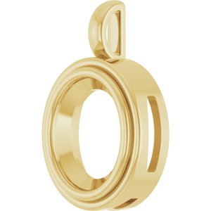 18K Yellow Gold 13x11 mm Oval Charm/Pendant Mounting – image 4