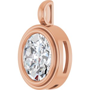 10K Rose Gold 13x11 mm Oval Charm/Pendant Mounting – image 3