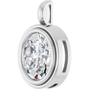 18K Palladium White Gold 13x11 mm Oval Charm/Pendant Mounting – image 3