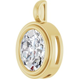 18K Yellow Gold 13x11 mm Oval Charm/Pendant Mounting – image 3