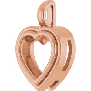 14K Rose Gold 10x10 mm Heart Charm/Pendant Mounting – image 4