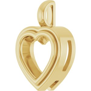 10K Yellow Gold 10x10 mm Heart Charm/Pendant Mounting – image 4