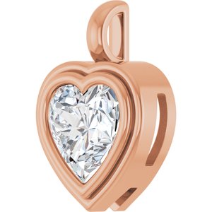 14K Rose Gold 10x10 mm Heart Charm/Pendant Mounting – image 3