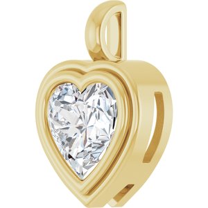 10K Yellow Gold 10x10 mm Heart Charm/Pendant Mounting – image 3