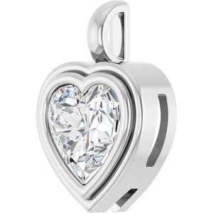 Platinum 10x10 mm Heart Charm/Pendant Mounting – image 3