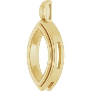 14K Yellow Gold 15x7 mm Marquise Charm/Pendant Mounting – image 4