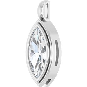 18K X1 White Gold 15x7 mm Marquise Charm/Pendant Mounting – image 3