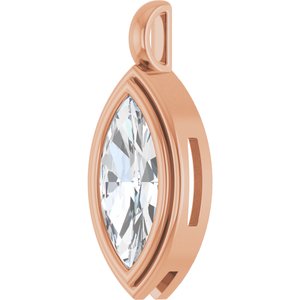 10K Rose Gold 15x7 mm Marquise Charm/Pendant Mounting – image 3