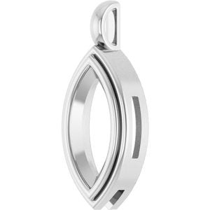 10K X1 White Gold 15x7 mm Marquise Charm/Pendant Mounting – image 4